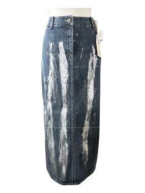 URBAN RENEWAL KATE HILL CASUAL One-Of-A-Kind Denim Midi Skirt, Size 10.